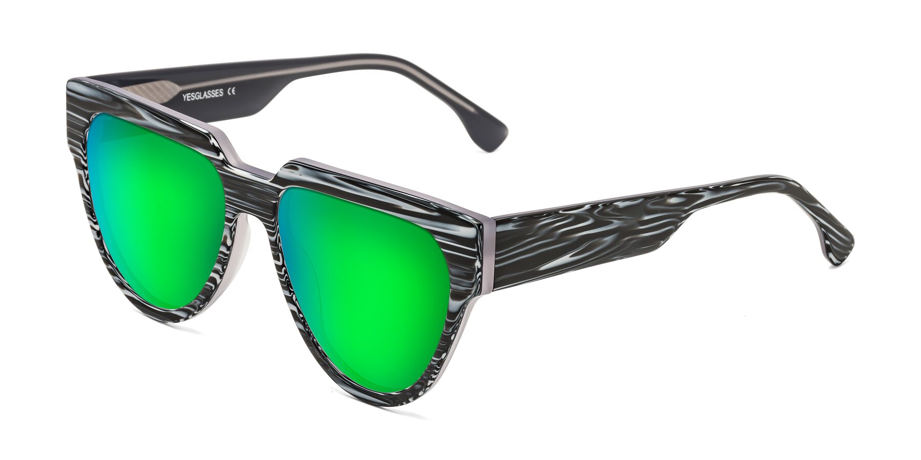 Angle of Yorke in Zebra-Print with Green Mirrored Lenses