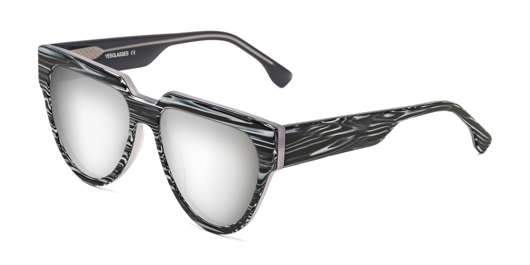 Angle of Yorke in Zebra-Print with Silver Mirrored Lenses