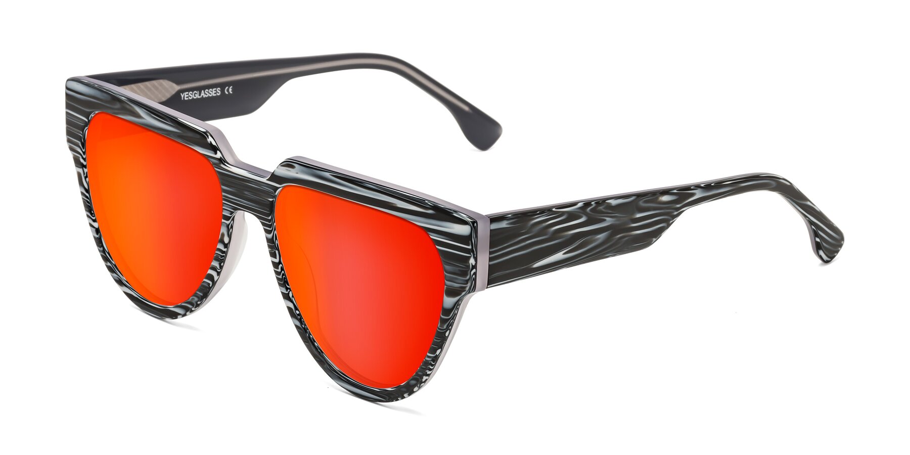 Angle of Yorke in Zebra-Print with Red Gold Mirrored Lenses