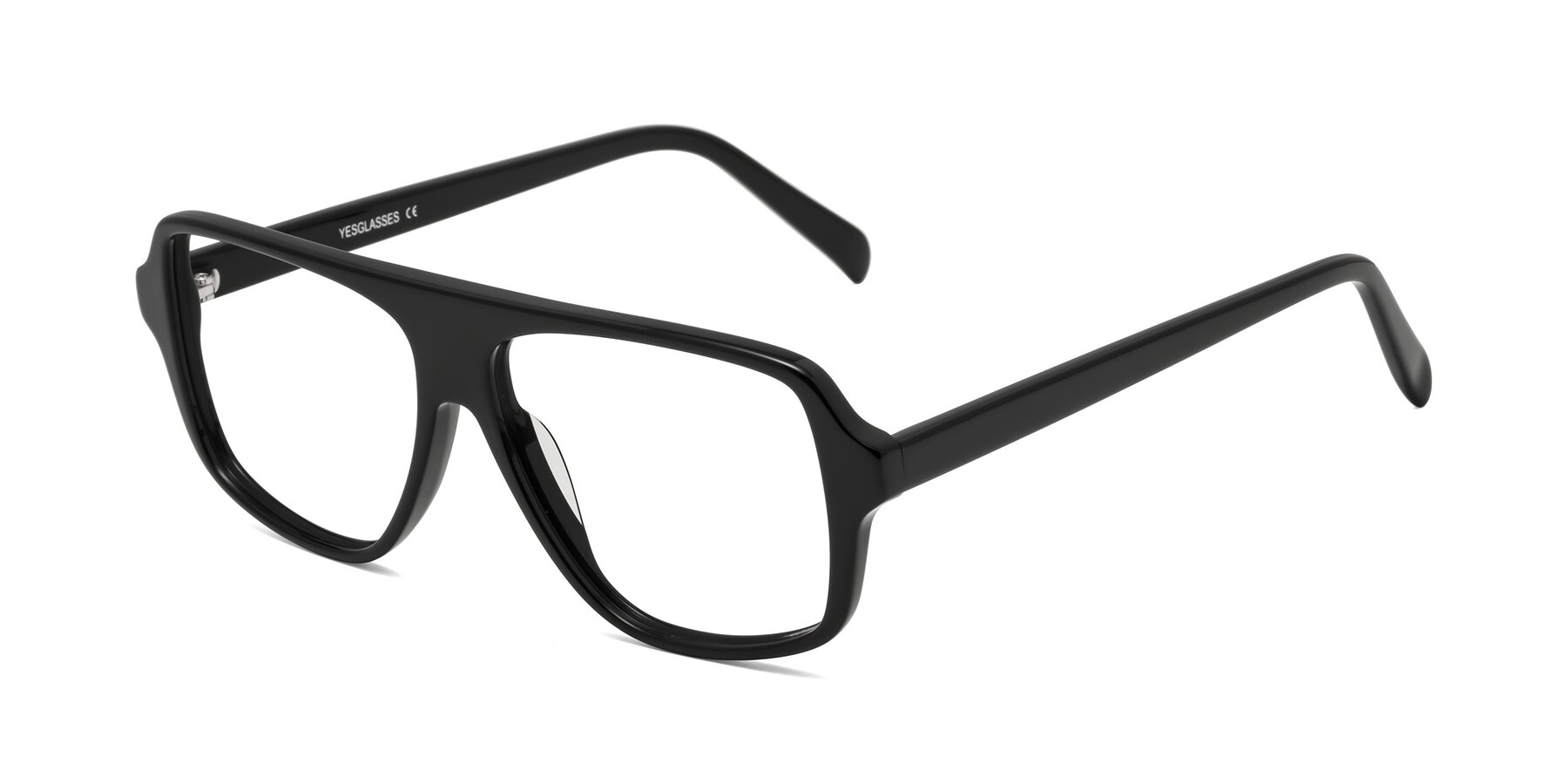 Angle of O'Leary in Black with Clear Eyeglass Lenses