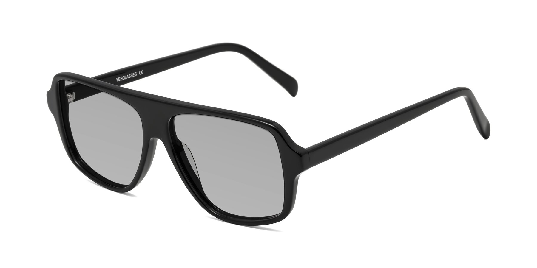 Angle of O'Leary in Black with Light Gray Tinted Lenses