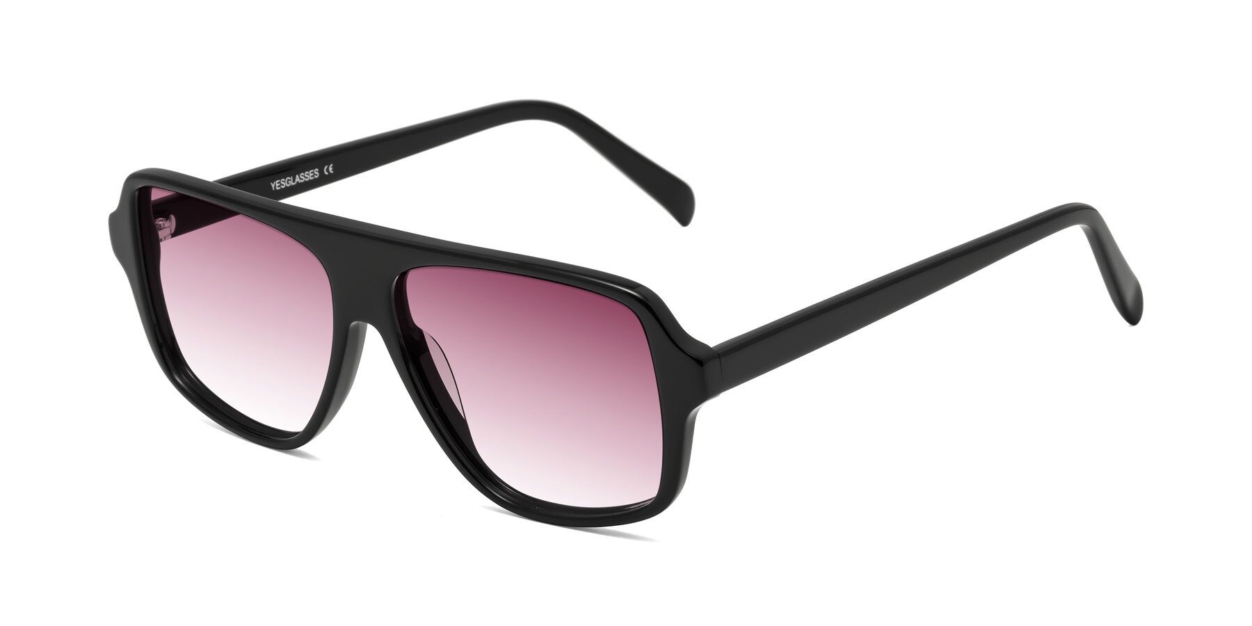 Angle of O'Leary in Black with Wine Gradient Lenses