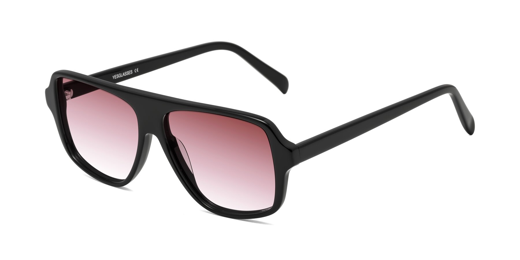 Angle of O'Leary in Black with Garnet Gradient Lenses