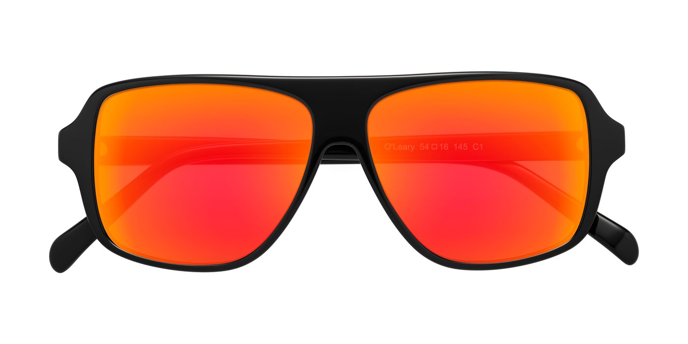 O'Leary - Black Flash Mirrored Sunglasses