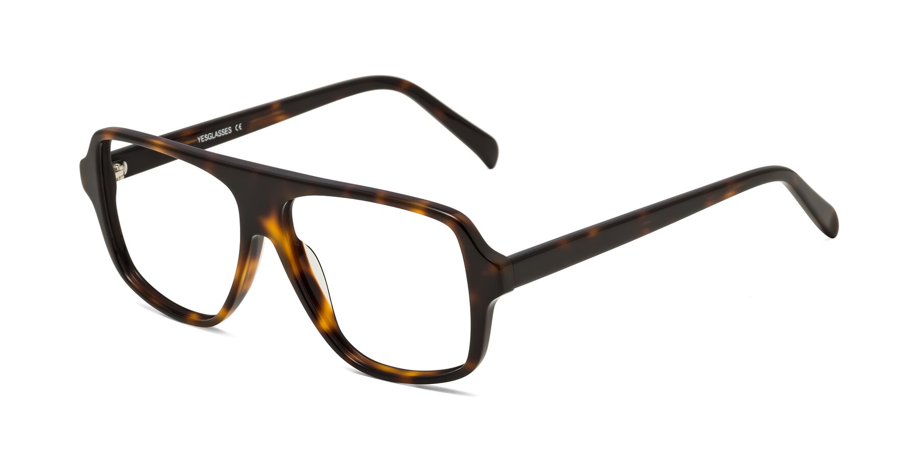Angle of O'Leary in Tortoise with Clear Reading Eyeglass Lenses