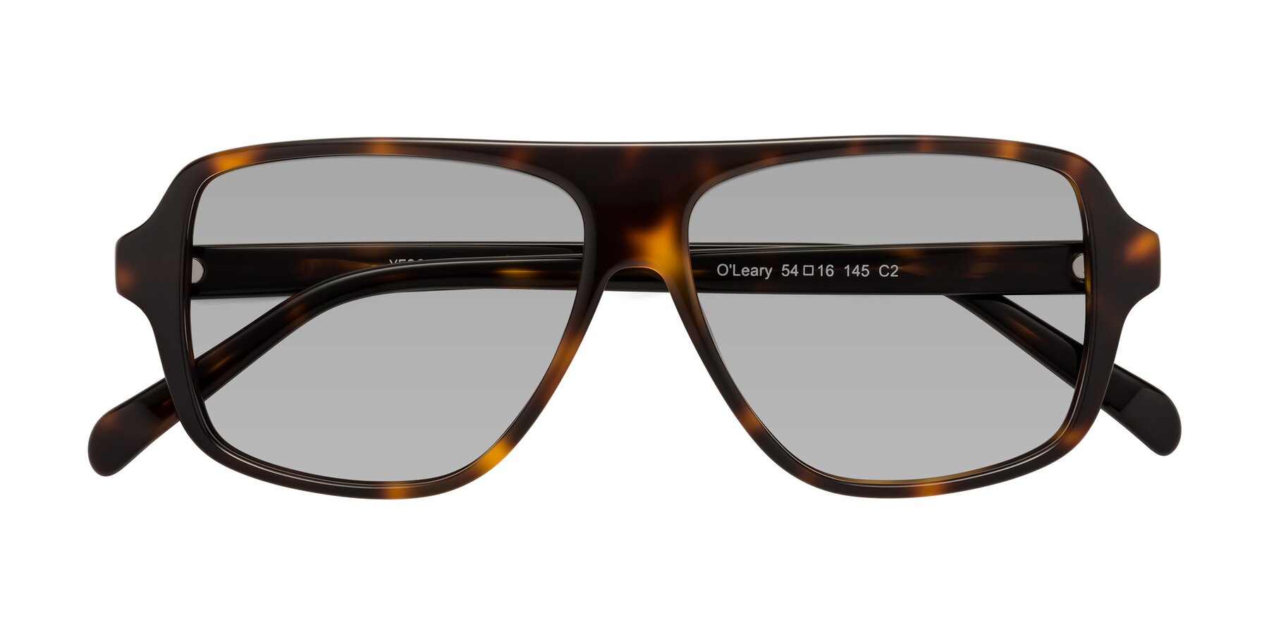 Folded Front of O'Leary in Tortoise with Light Gray Tinted Lenses