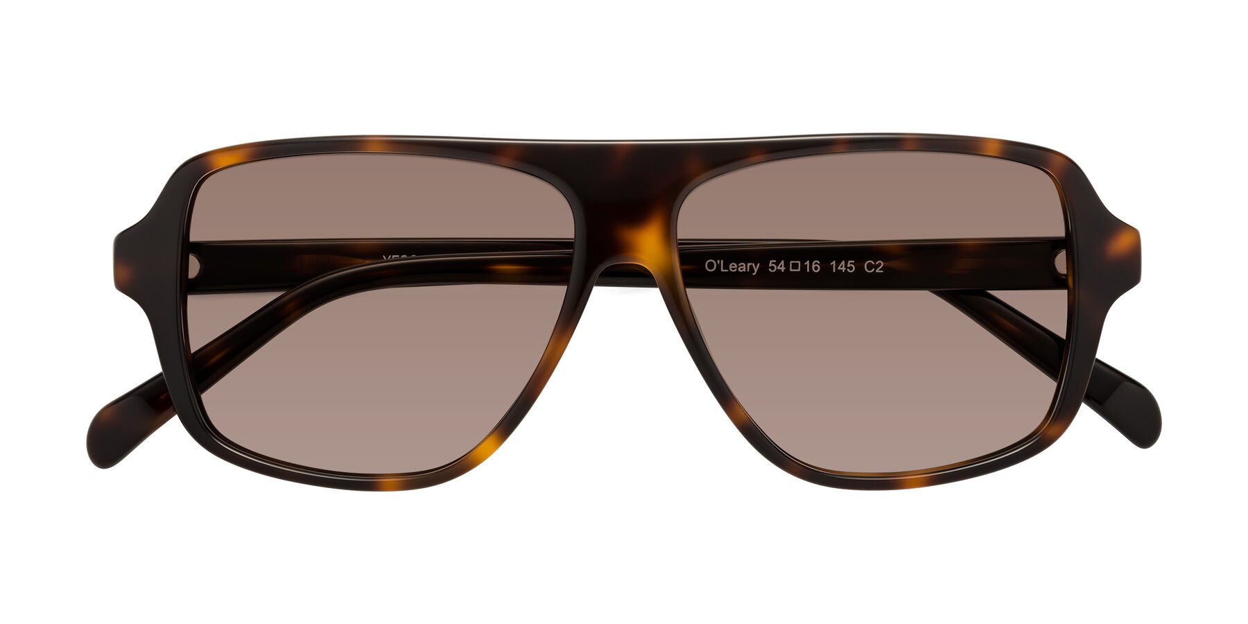 Folded Front of O'Leary in Tortoise with Medium Brown Tinted Lenses