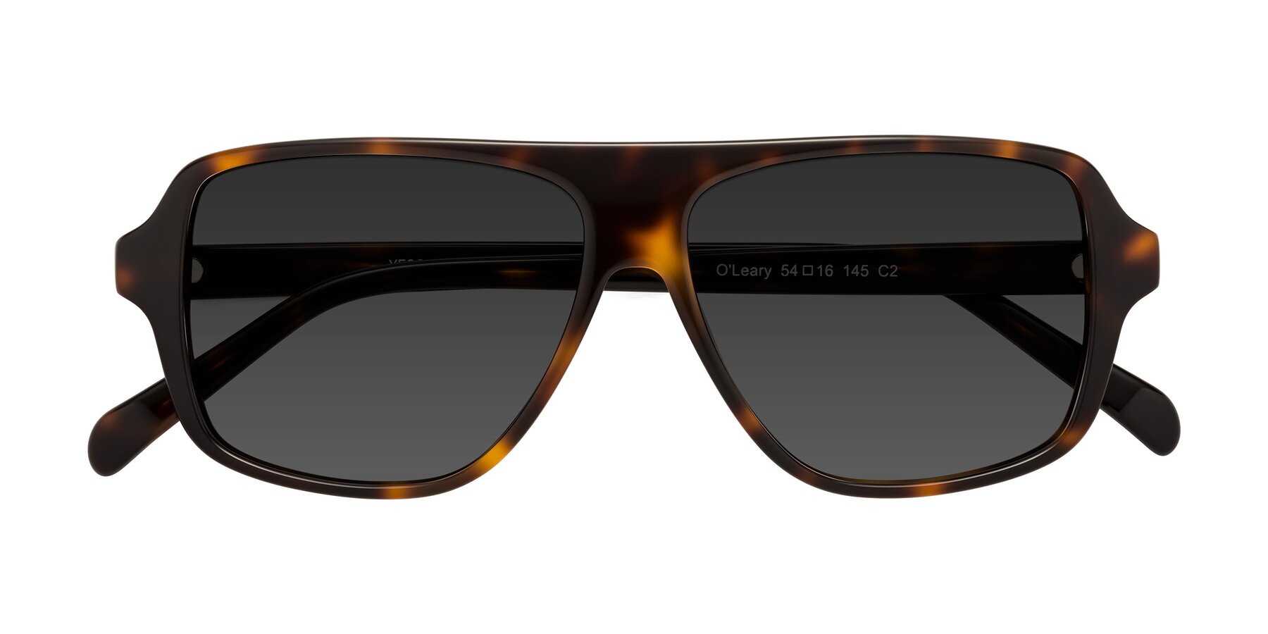 Folded Front of O'Leary in Tortoise with Gray Tinted Lenses