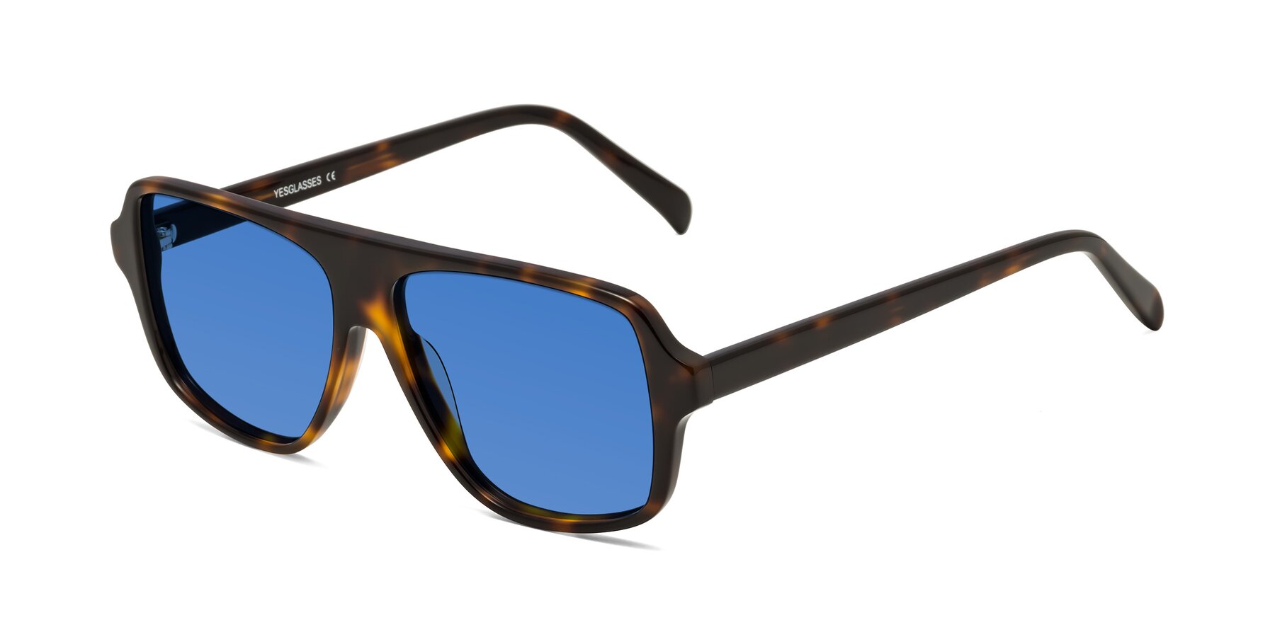 Angle of O'Leary in Tortoise with Blue Tinted Lenses