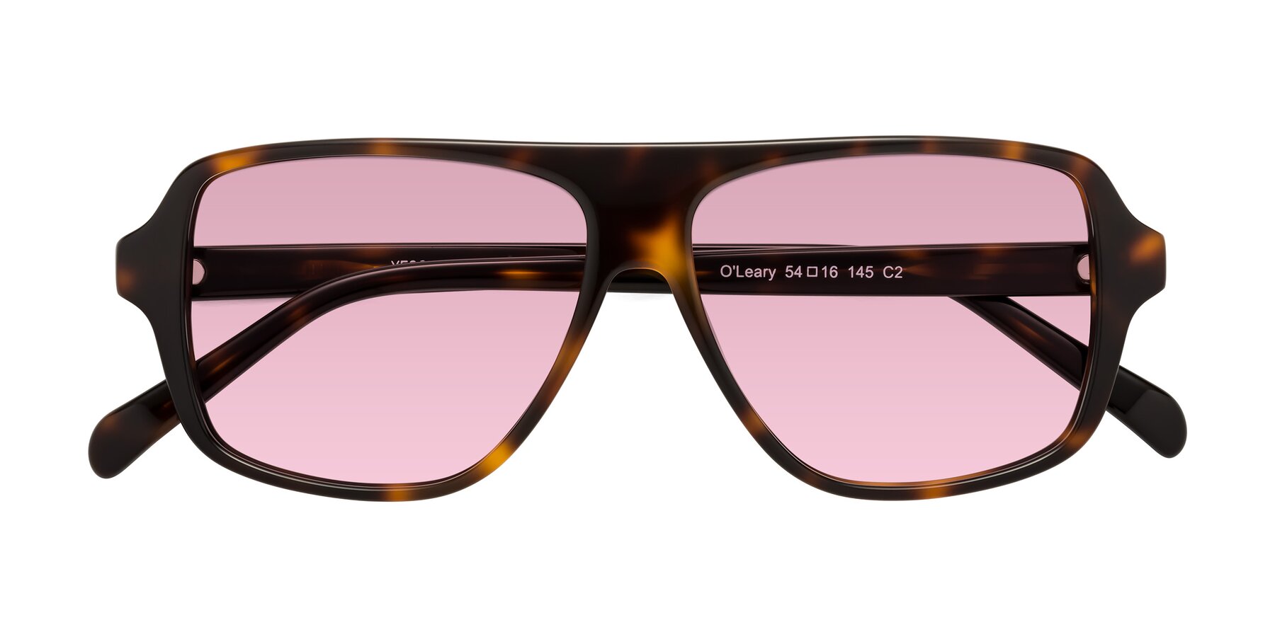 Folded Front of O'Leary in Tortoise with Light Wine Tinted Lenses