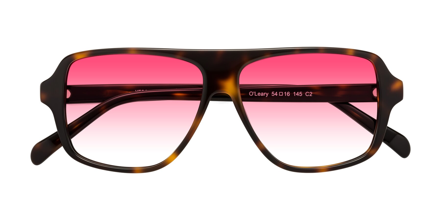 Folded Front of O'Leary in Tortoise with Pink Gradient Lenses
