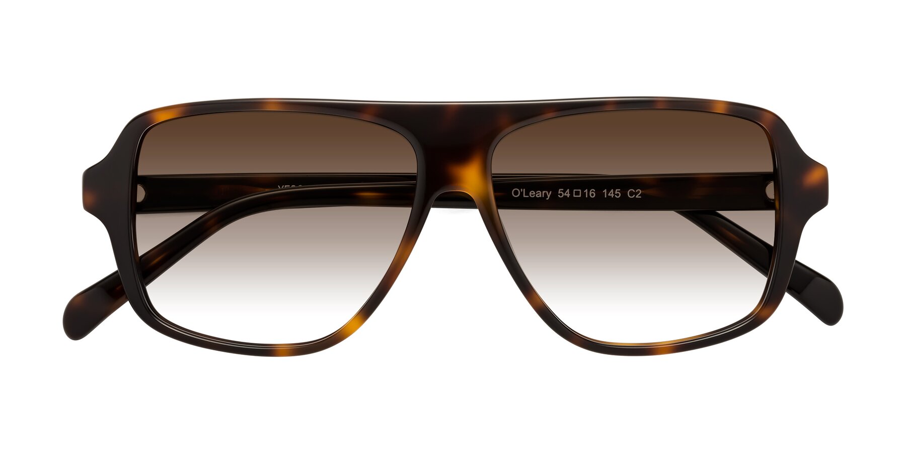 Folded Front of O'Leary in Tortoise with Brown Gradient Lenses