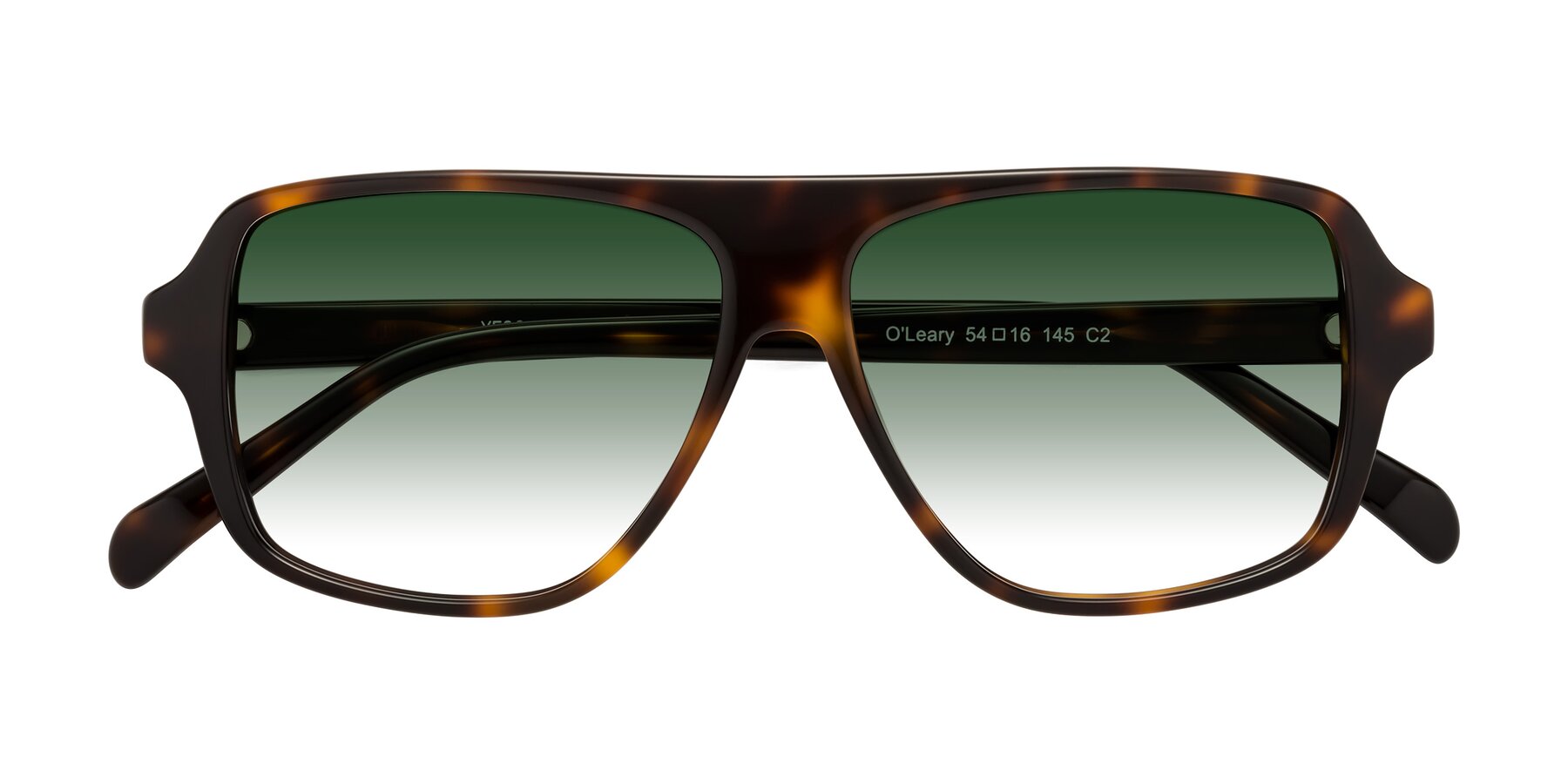 Folded Front of O'Leary in Tortoise with Green Gradient Lenses