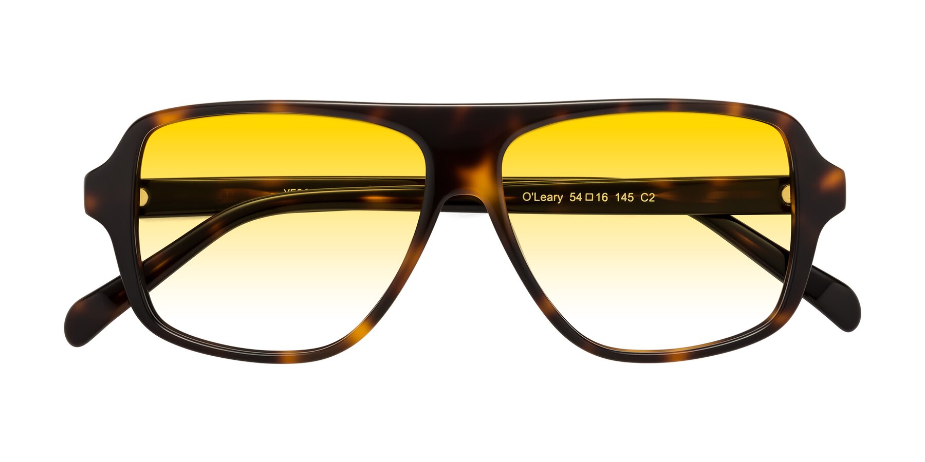 Folded Front of O'Leary in Tortoise with Yellow Gradient Lenses