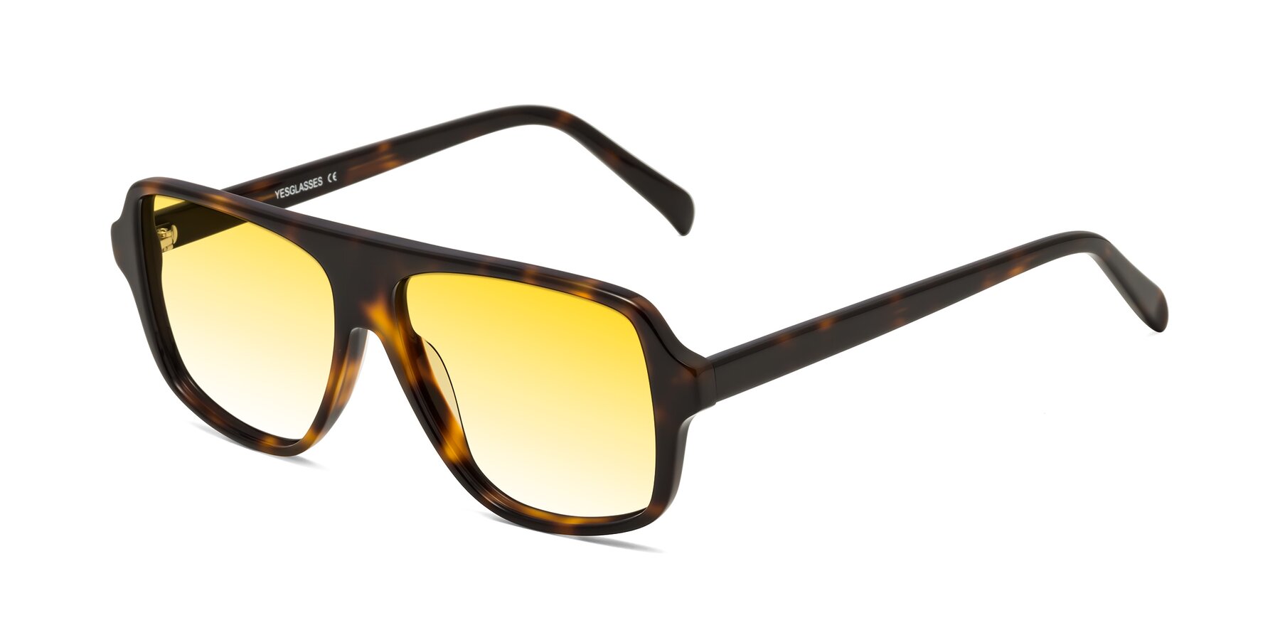 Angle of O'Leary in Tortoise with Yellow Gradient Lenses