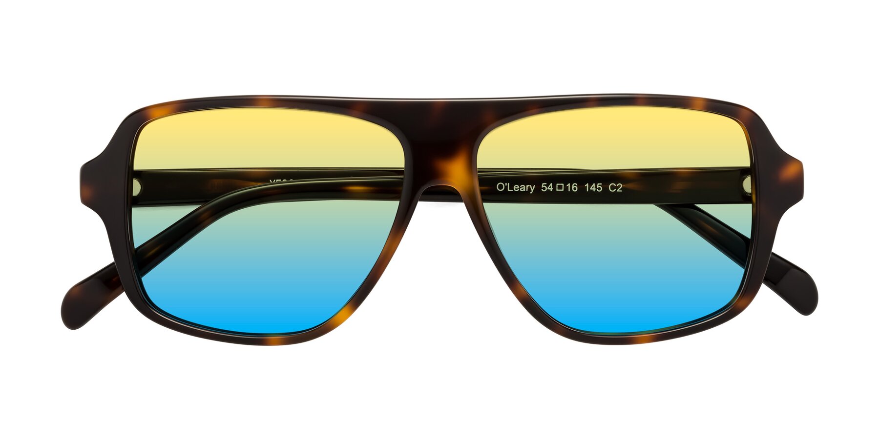 Folded Front of O'Leary in Tortoise with Yellow / Blue Gradient Lenses