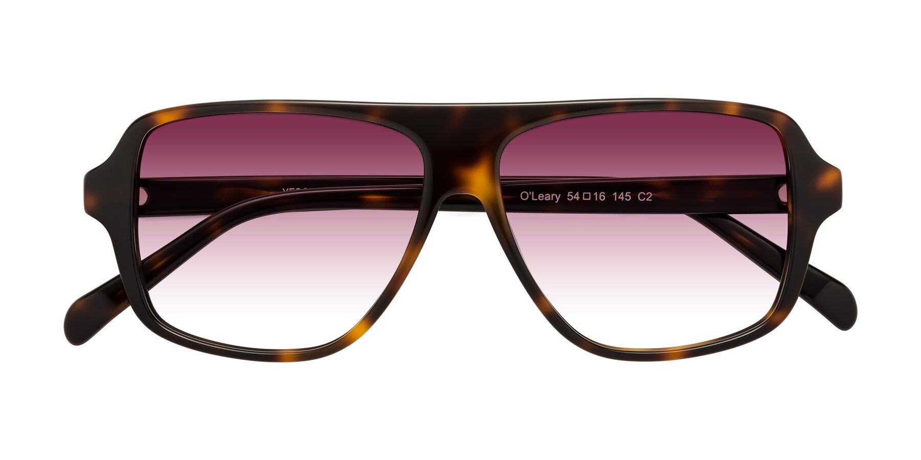 Folded Front of O'Leary in Tortoise with Wine Gradient Lenses