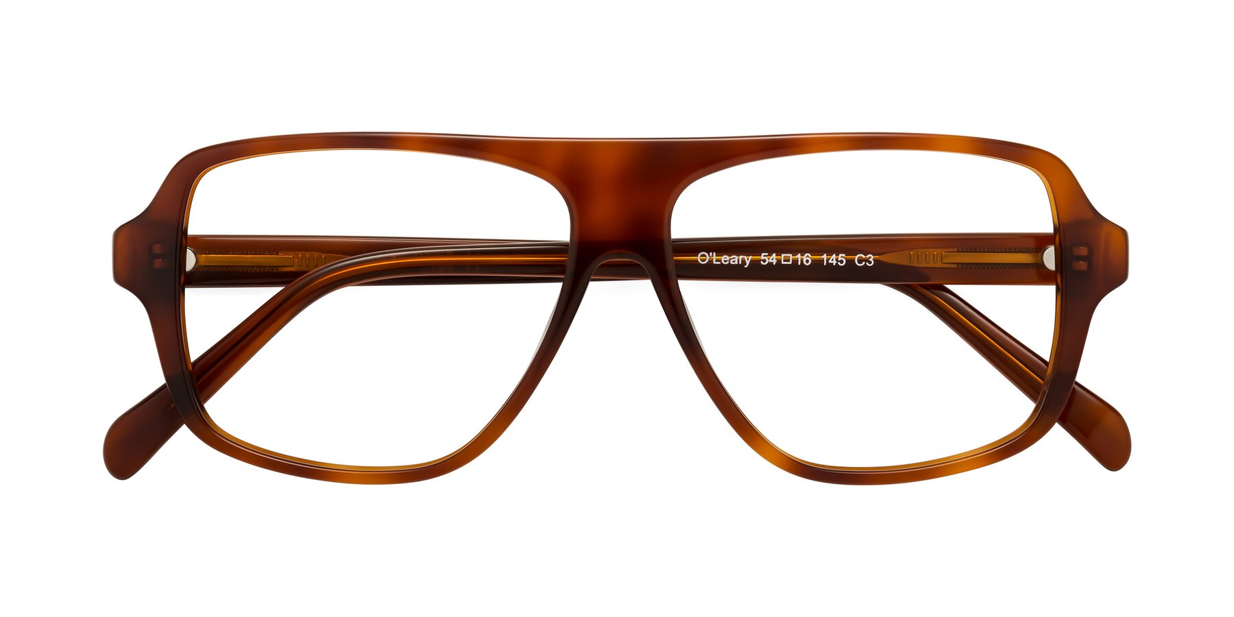 Folded Front of O'Leary in Maple Syrup with Clear Reading Eyeglass Lenses