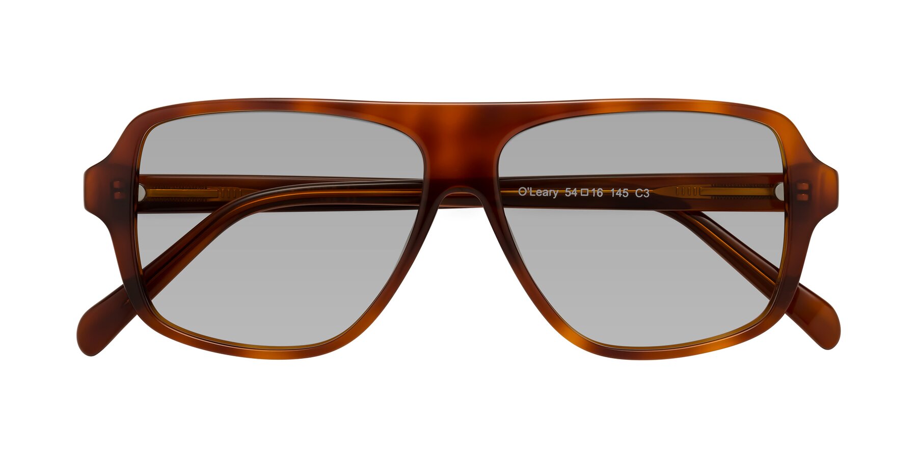 Folded Front of O'Leary in Maple Syrup with Light Gray Tinted Lenses