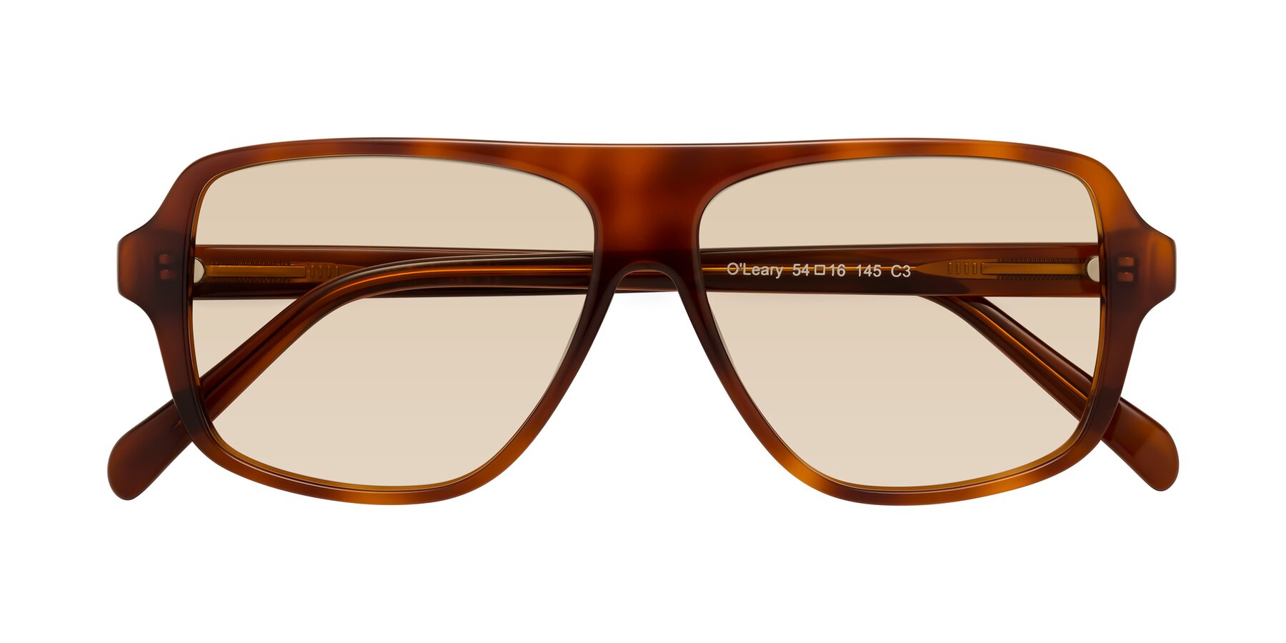 Folded Front of O'Leary in Maple Syrup with Light Brown Tinted Lenses