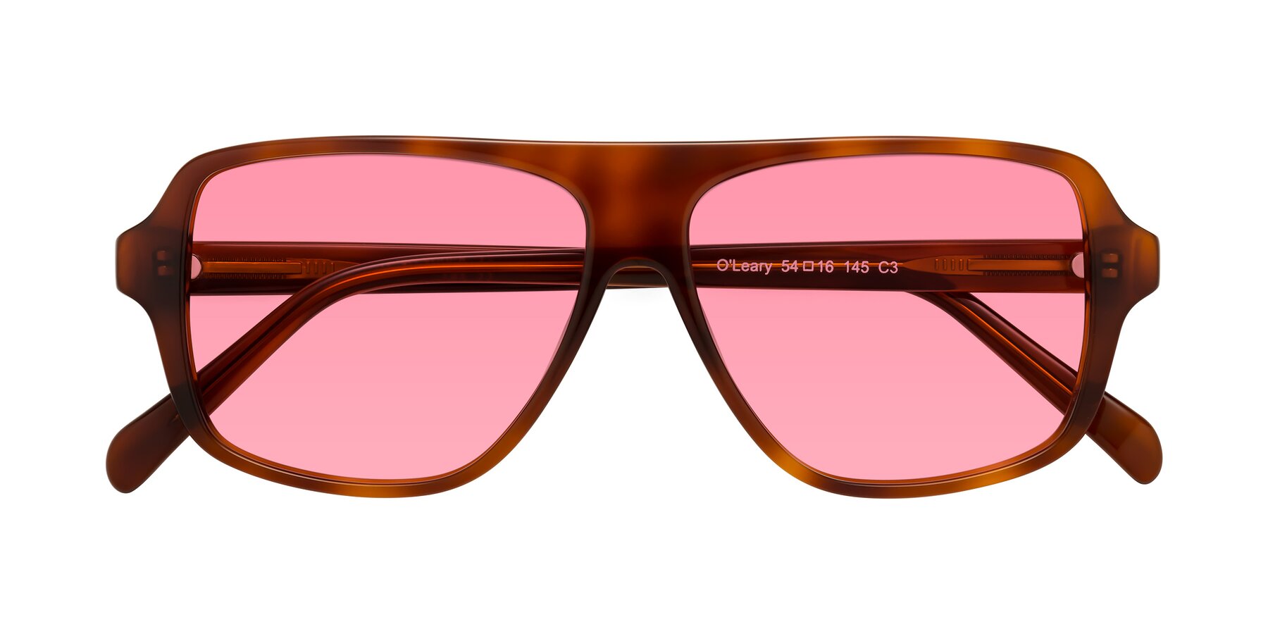 Folded Front of O'Leary in Maple Syrup with Pink Tinted Lenses