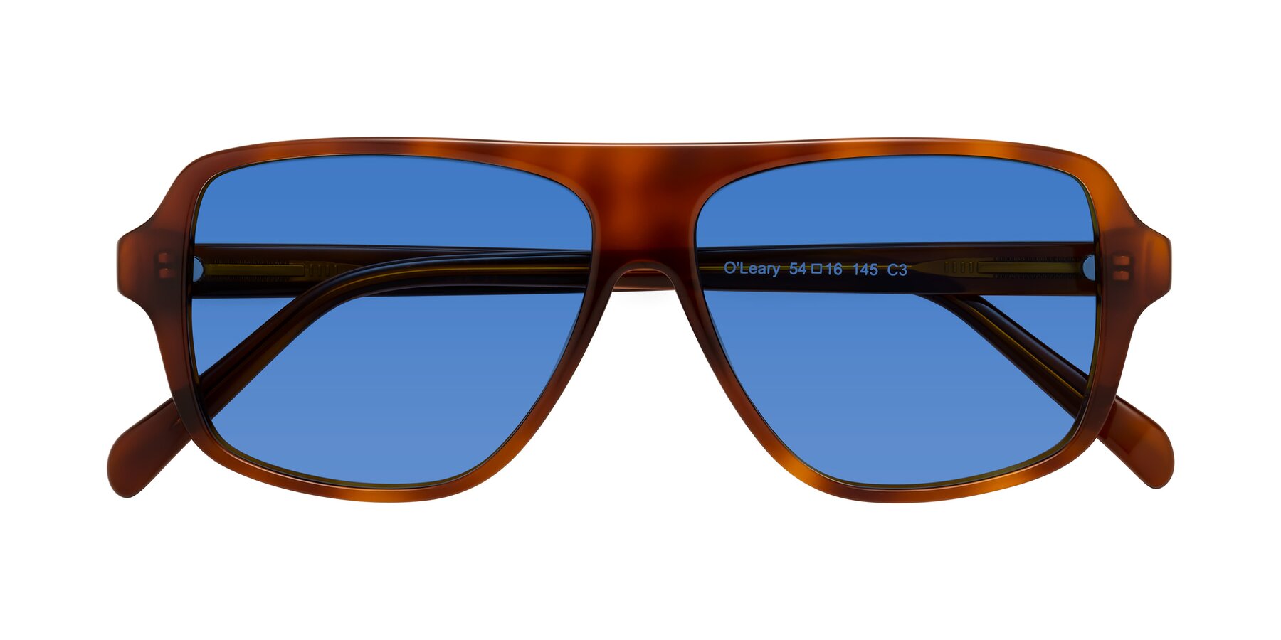 Folded Front of O'Leary in Maple Syrup with Blue Tinted Lenses