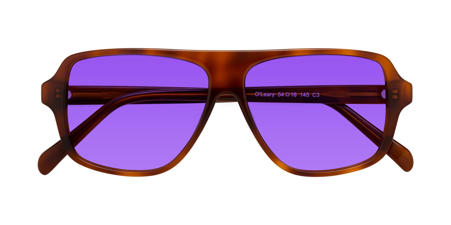 Folded Front of O'Leary in Maple Syrup with Purple Tinted Lenses