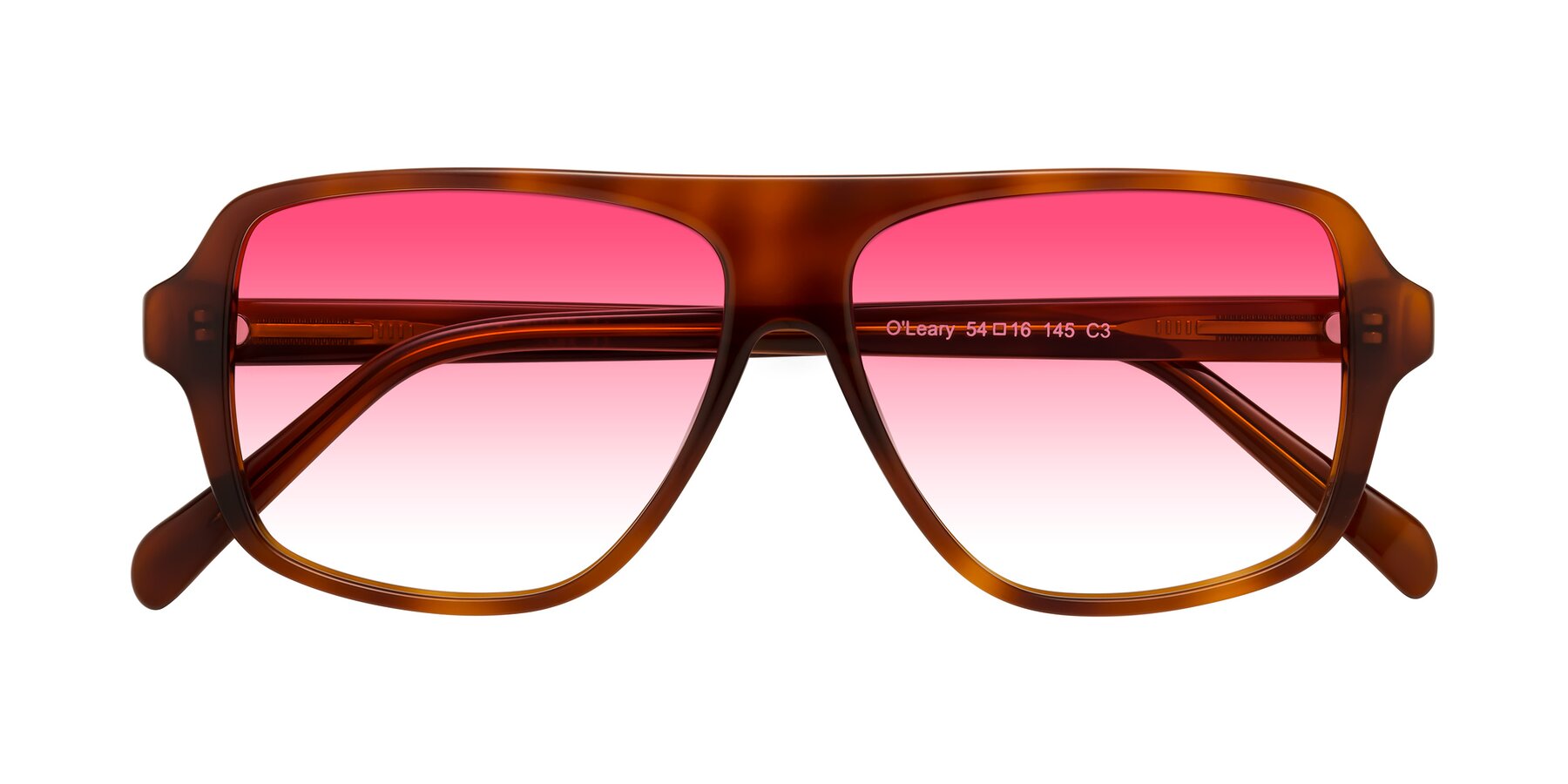 Folded Front of O'Leary in Maple Syrup with Pink Gradient Lenses