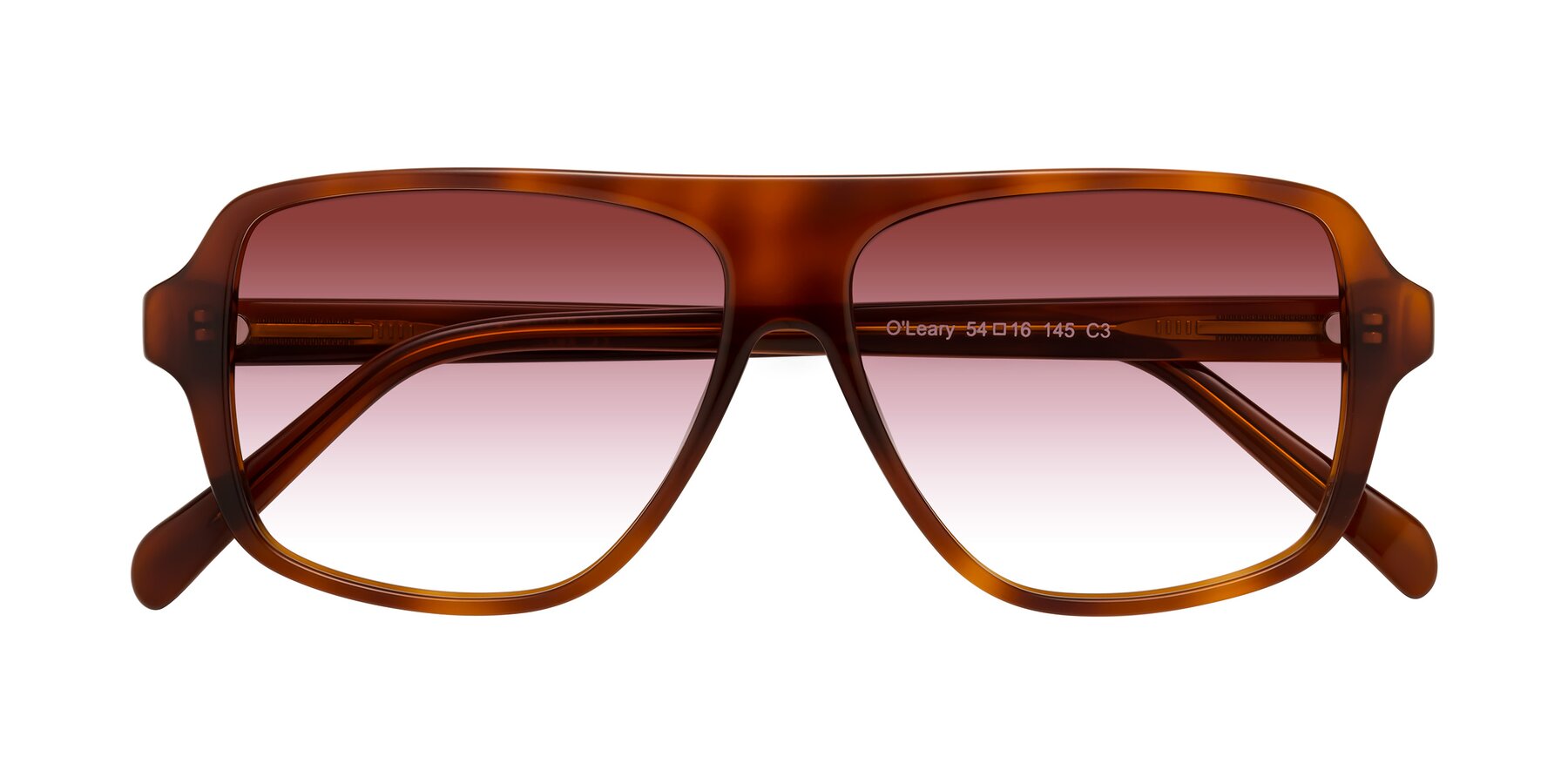 Folded Front of O'Leary in Maple Syrup with Garnet Gradient Lenses