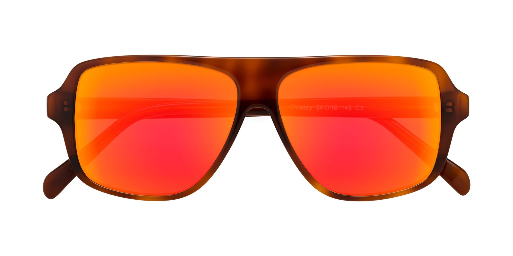 Folded Front of O'Leary in Maple Syrup with Red Gold Mirrored Lenses