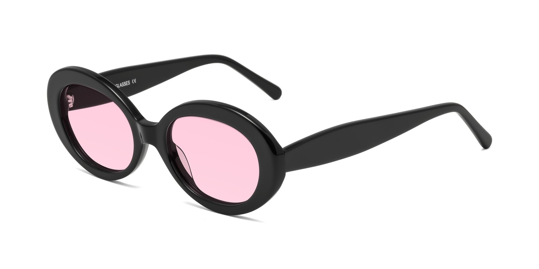 Angle of Fair in Black with Light Pink Tinted Lenses