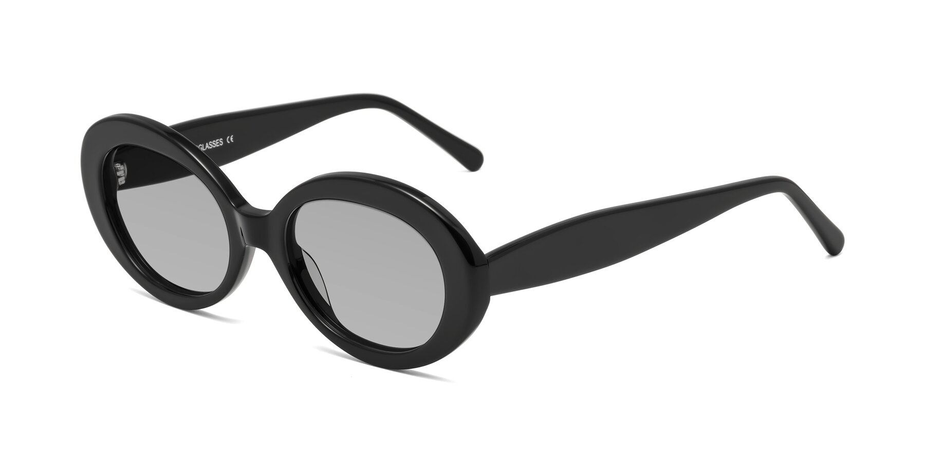 Angle of Fair in Black with Light Gray Tinted Lenses