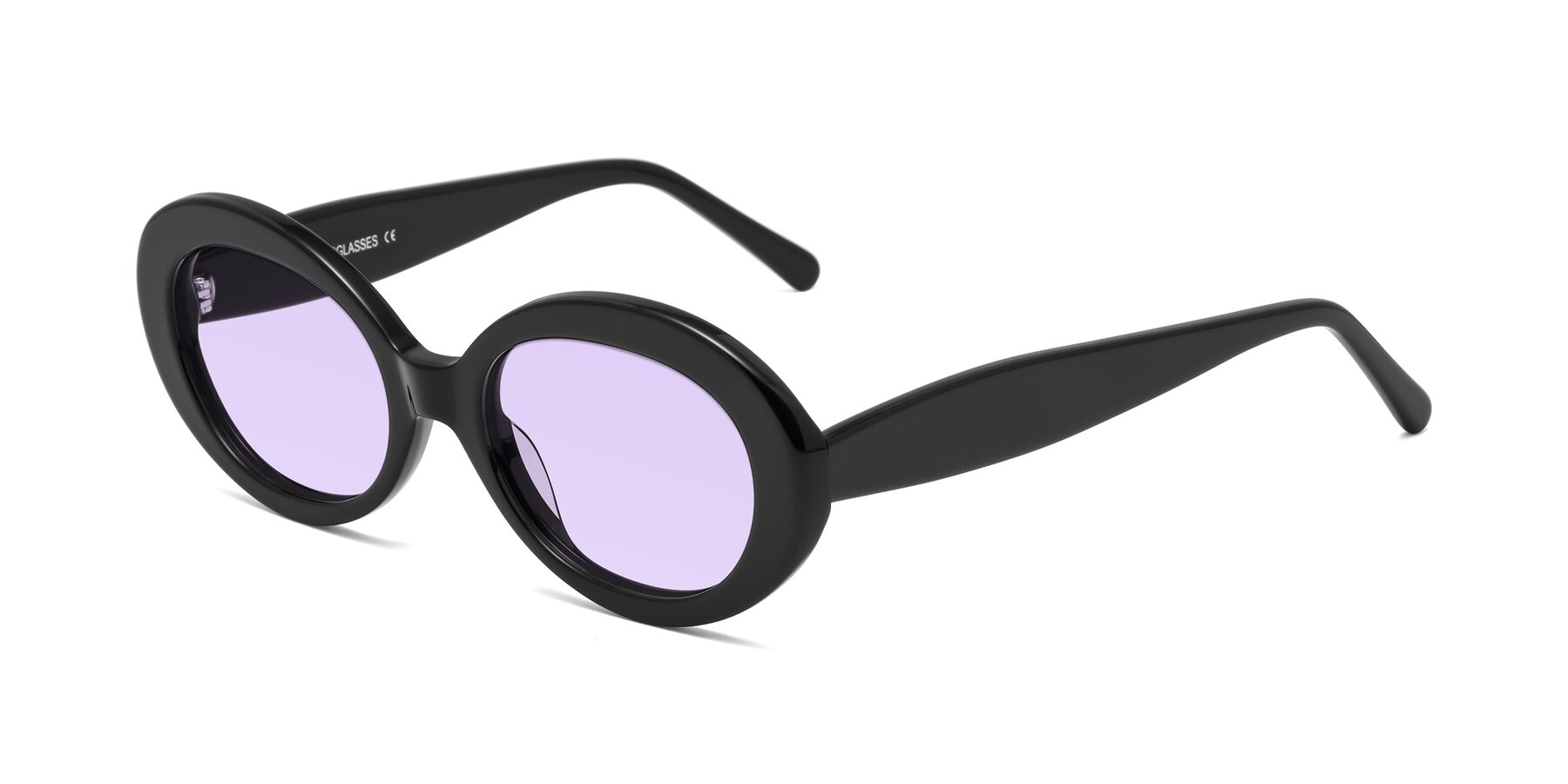 Angle of Fair in Black with Light Purple Tinted Lenses