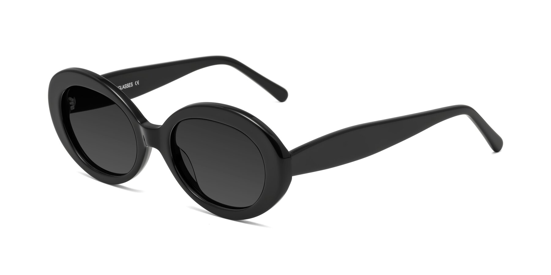 Angle of Fair in Black with Gray Tinted Lenses