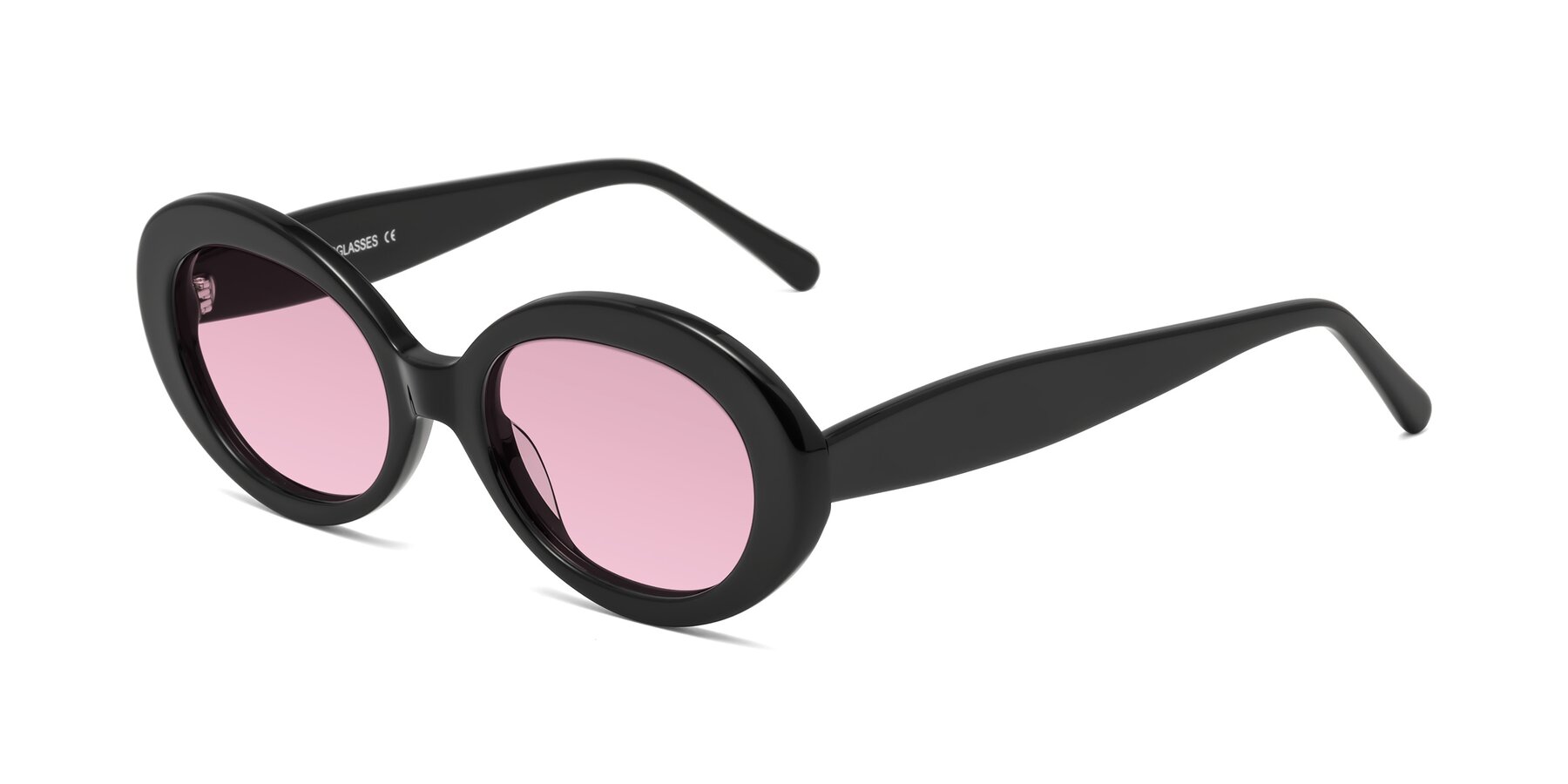 Angle of Fair in Black with Light Wine Tinted Lenses