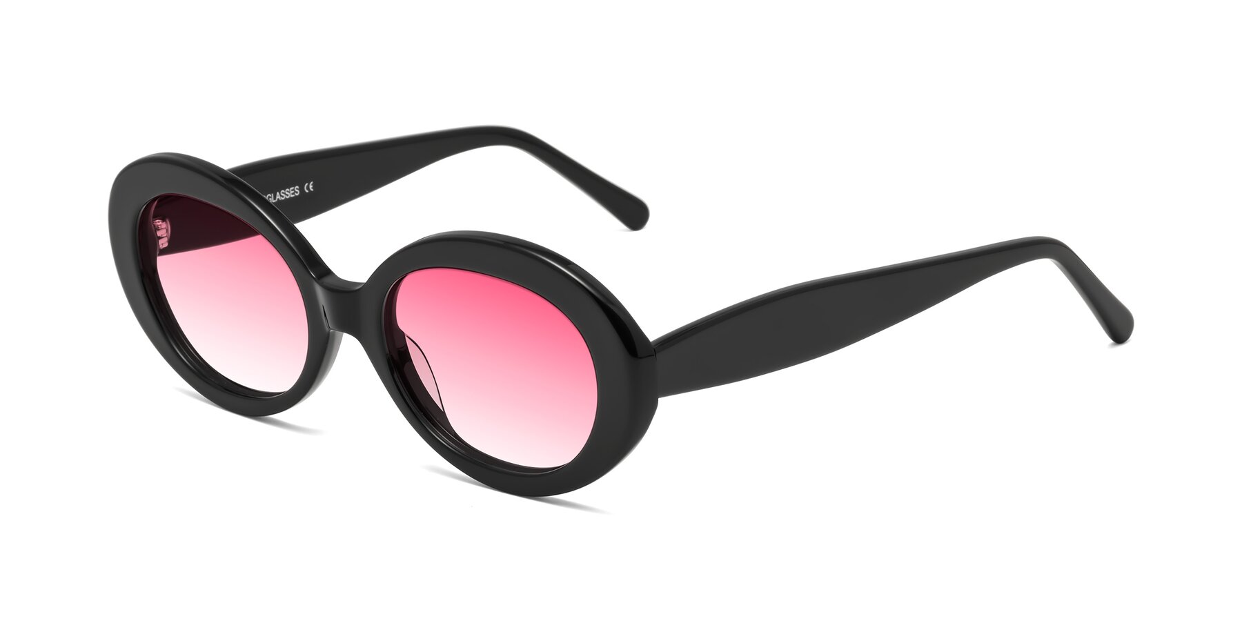 Angle of Fair in Black with Pink Gradient Lenses