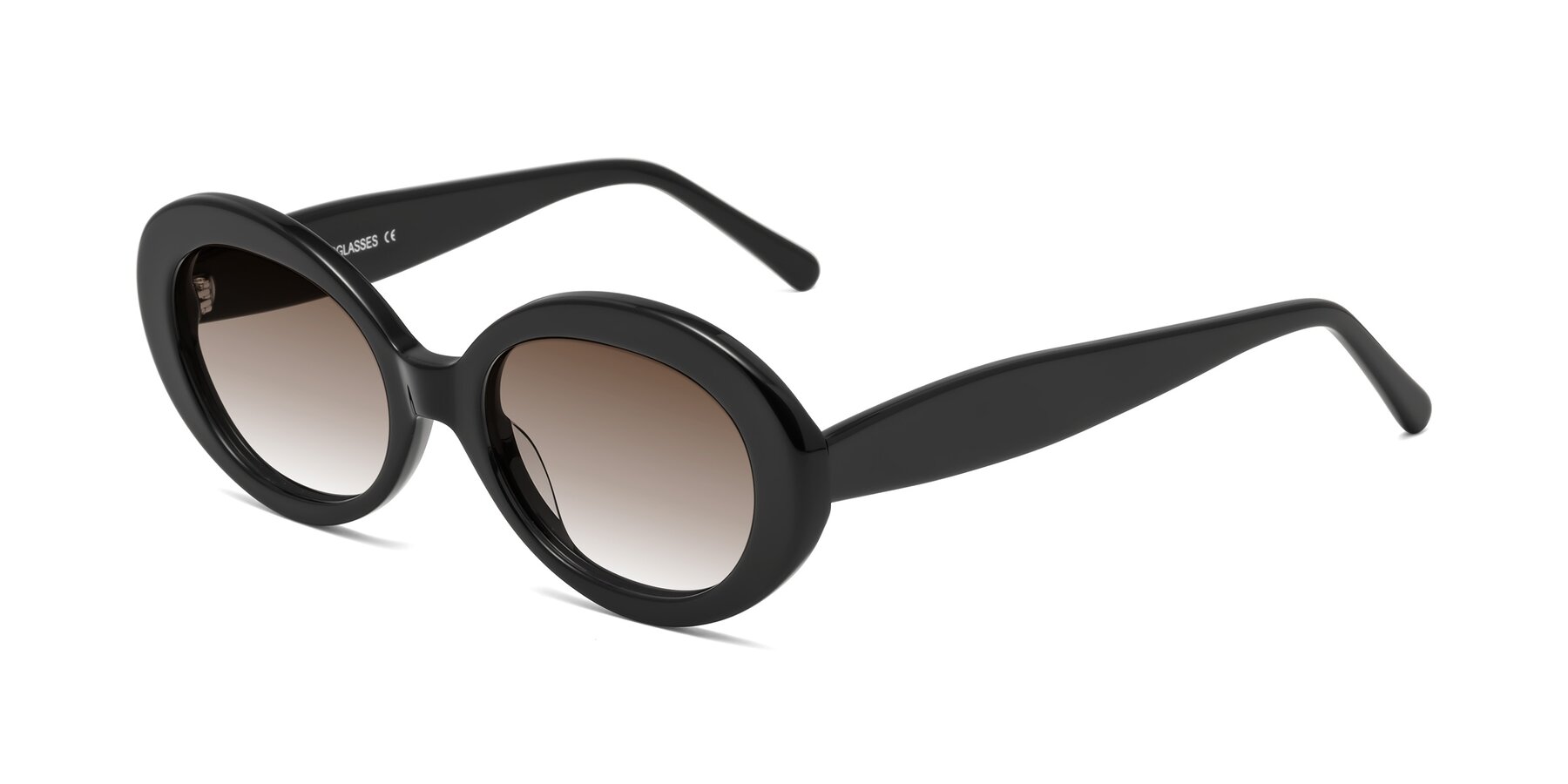 Angle of Fair in Black with Brown Gradient Lenses