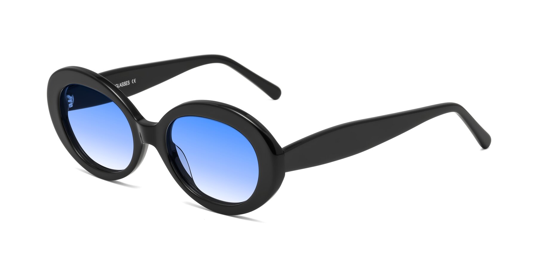 Angle of Fair in Black with Blue Gradient Lenses