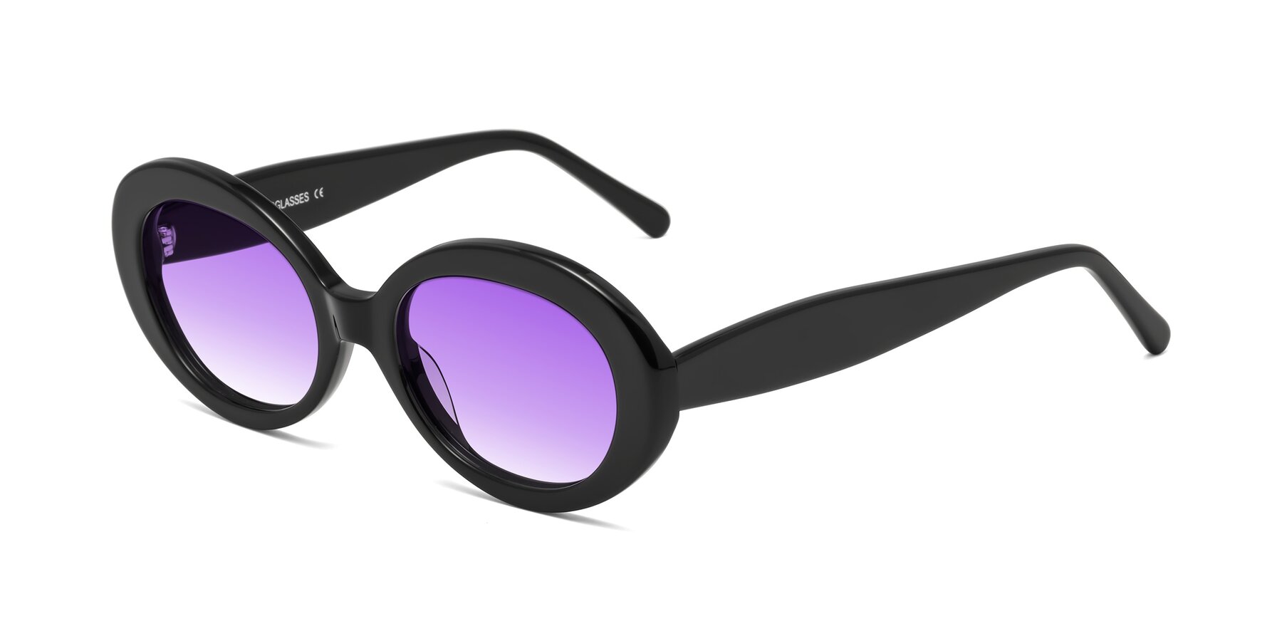 Angle of Fair in Black with Purple Gradient Lenses