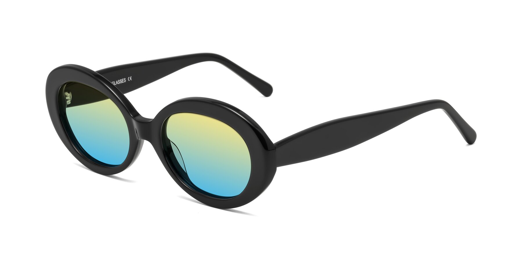 Angle of Fair in Black with Yellow / Blue Gradient Lenses