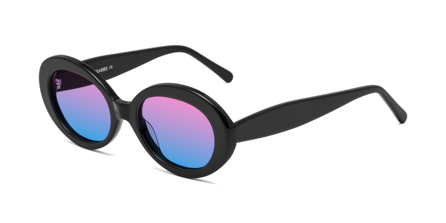 Angle of Fair in Black with Pink / Blue Gradient Lenses