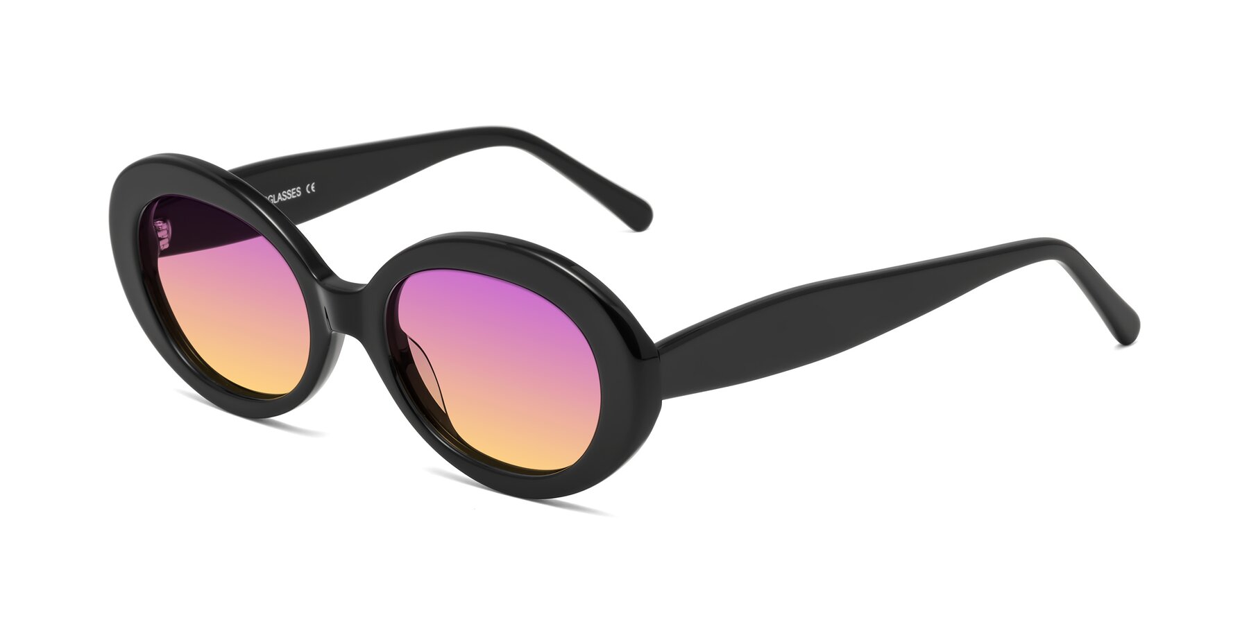 Angle of Fair in Black with Purple / Yellow Gradient Lenses