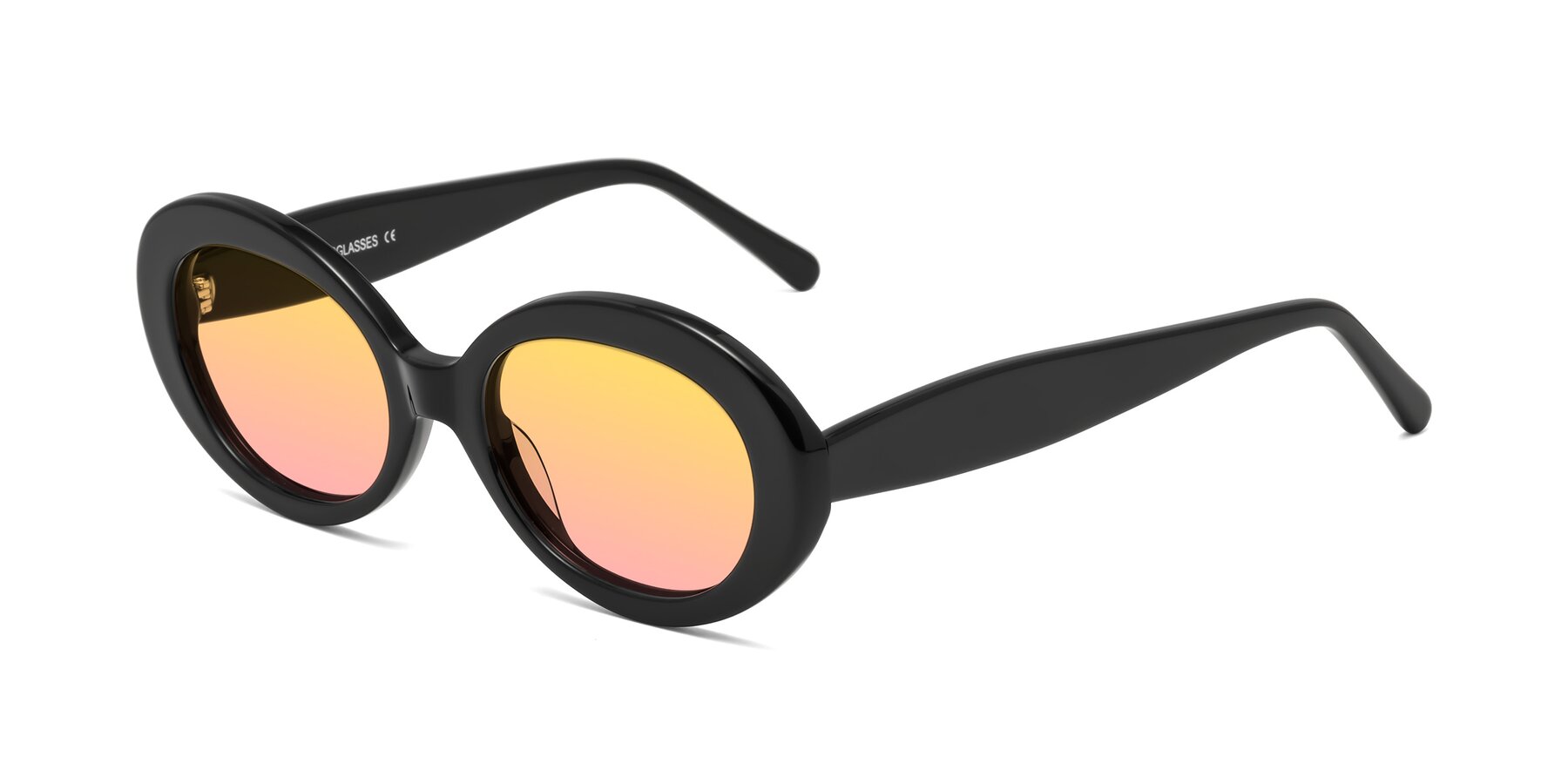 Angle of Fair in Black with Yellow / Pink Gradient Lenses