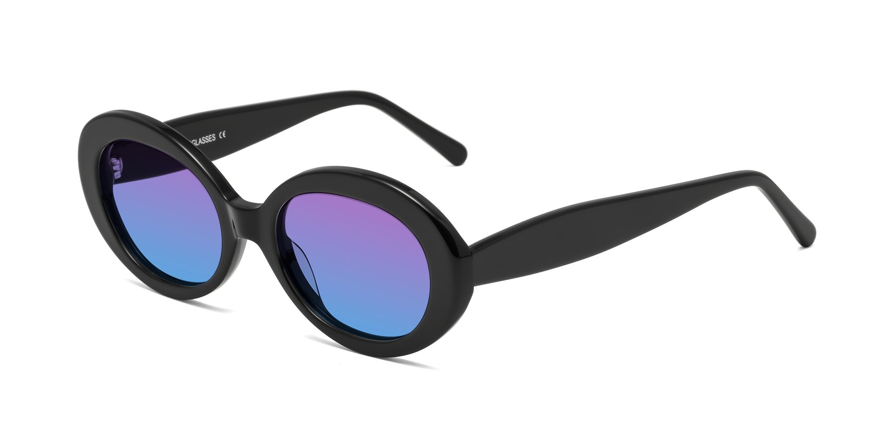 Angle of Fair in Black with Purple / Blue Gradient Lenses