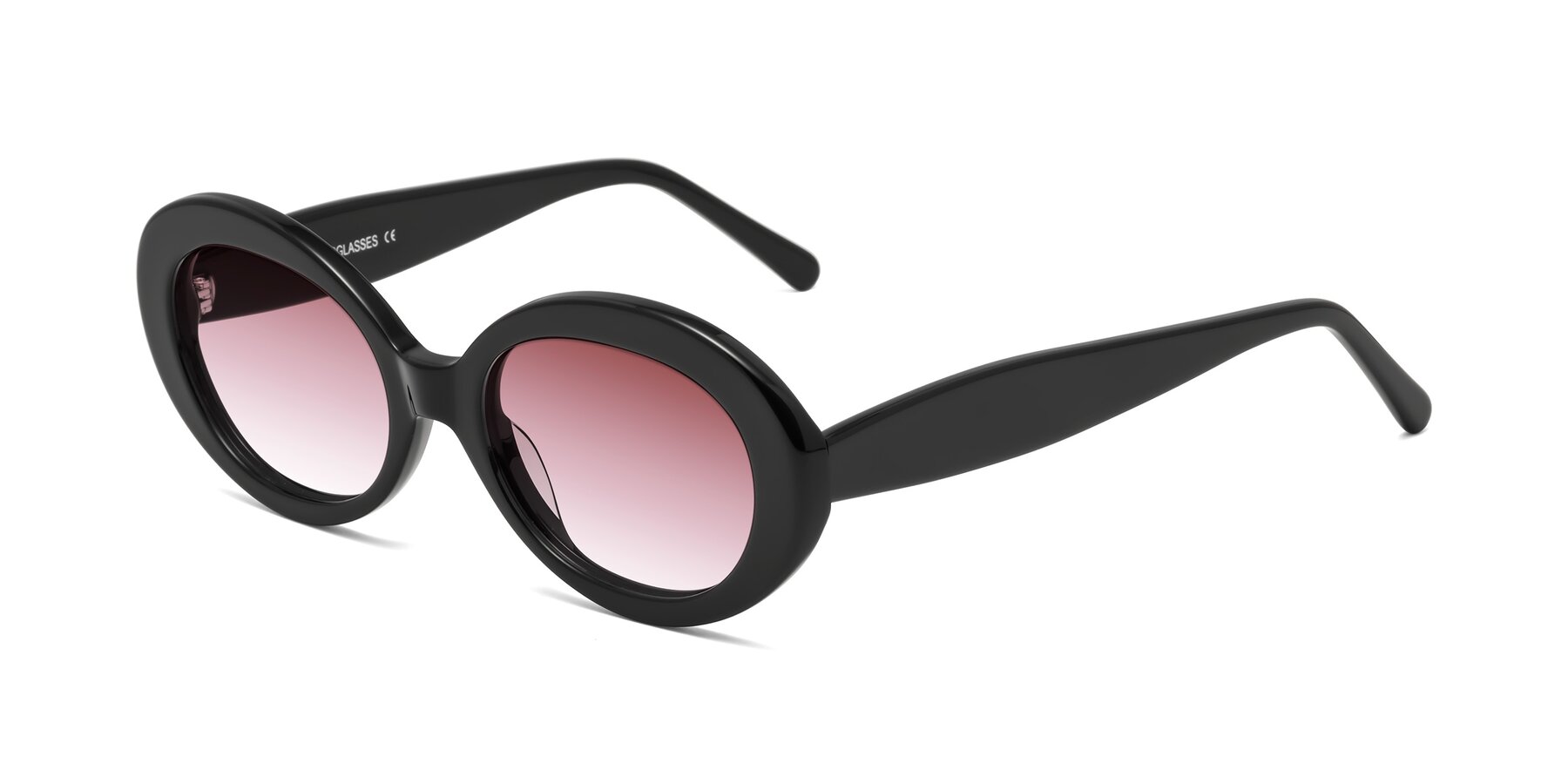 Angle of Fair in Black with Garnet Gradient Lenses