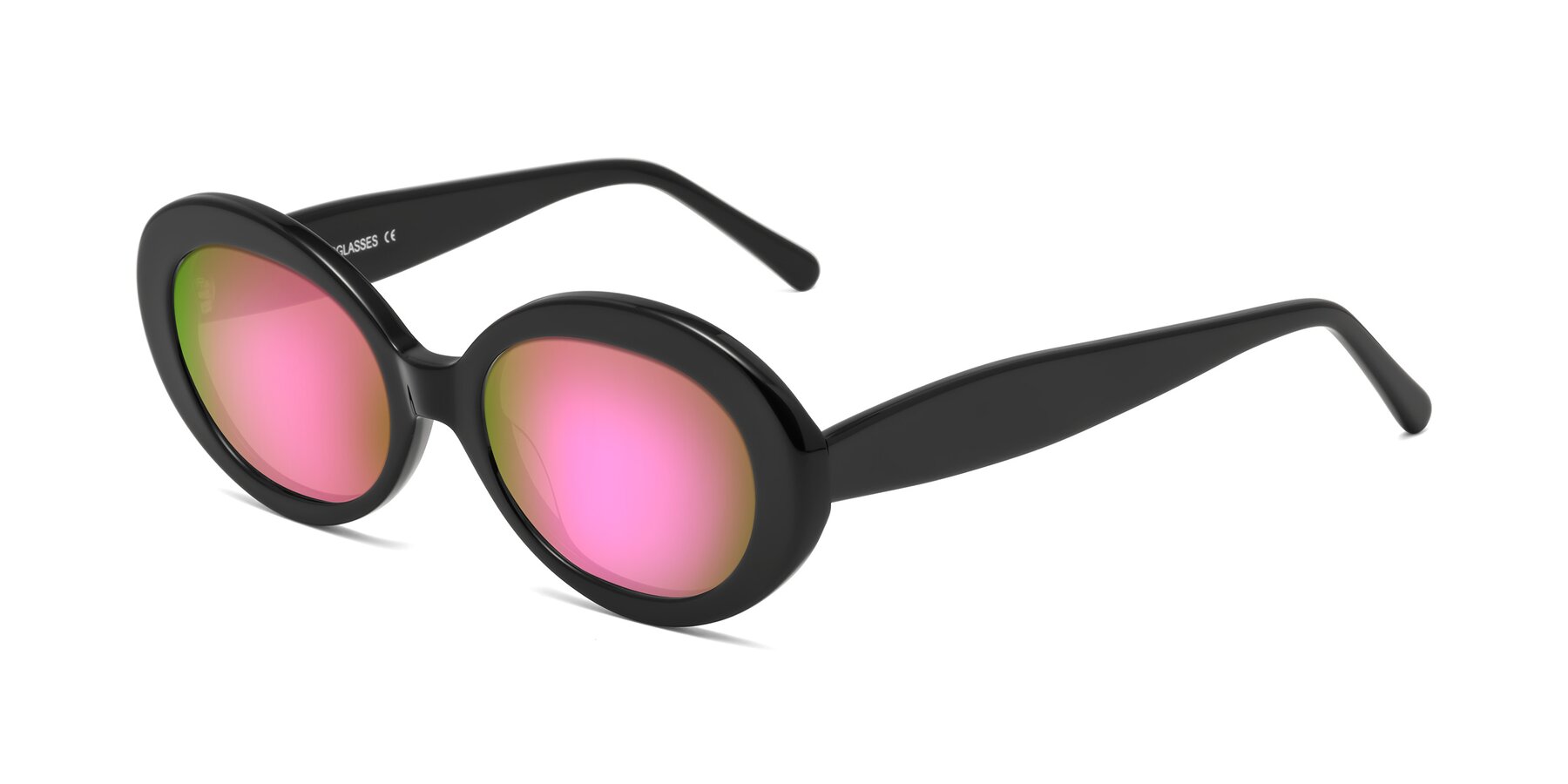 Angle of Fair in Black with Pink Mirrored Lenses