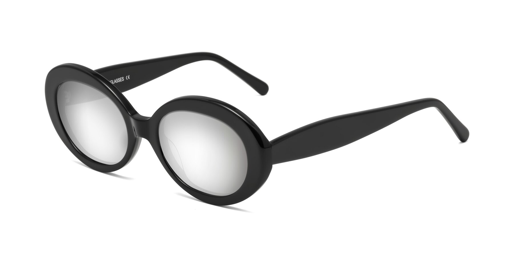 Angle of Fair in Black with Silver Mirrored Lenses