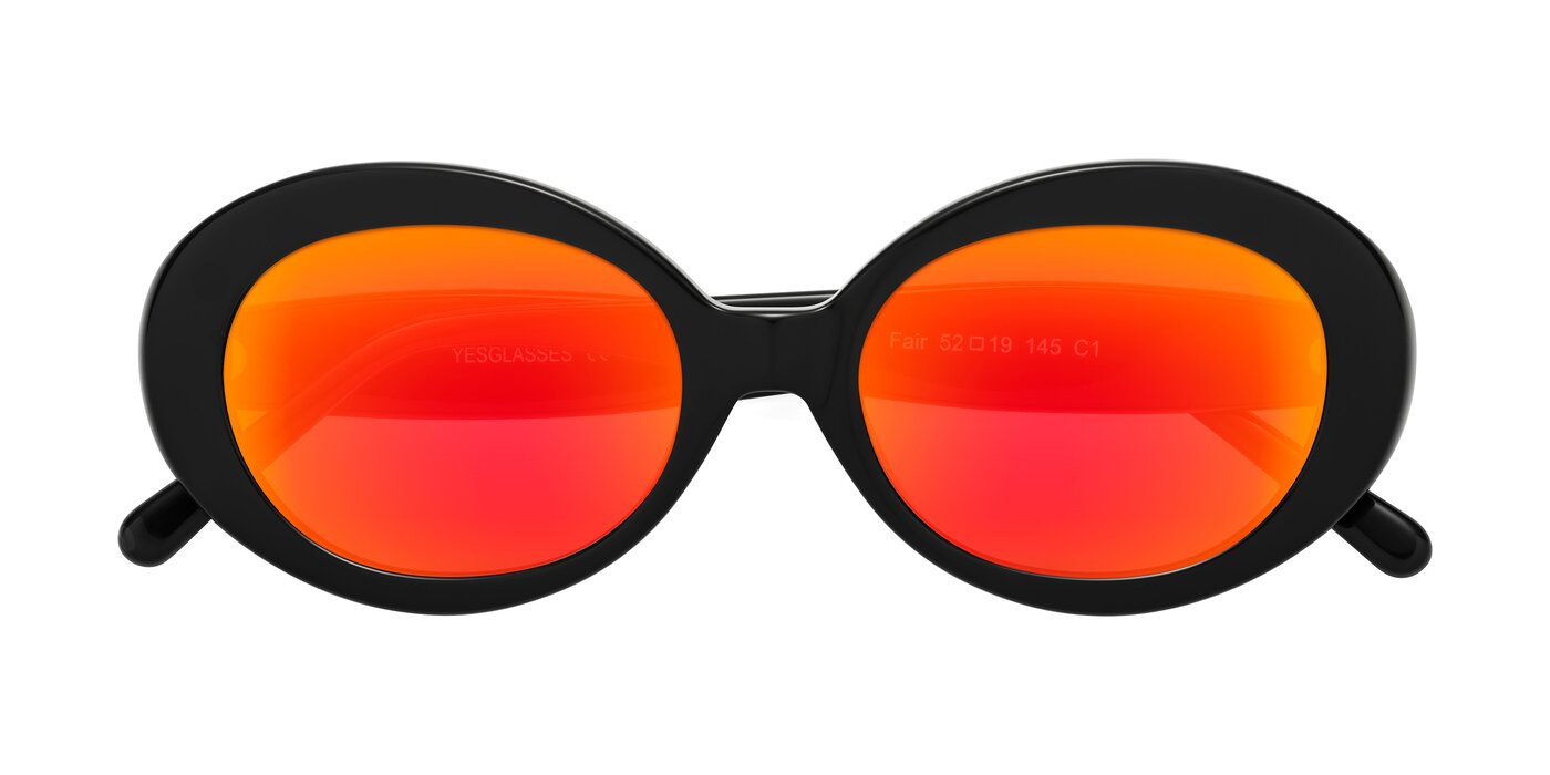 Fair - Black Flash Mirrored Sunglasses