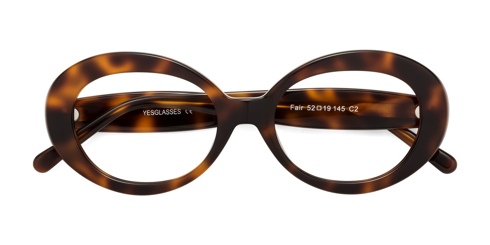 Tortoise Hipster Acetate Oval Eyeglasses - Fair