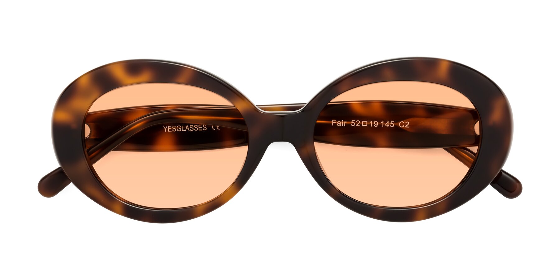 Folded Front of Fair in Tortoise with Light Orange Tinted Lenses